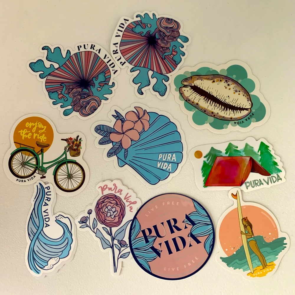 Pura Vida Stickers- 9 ct